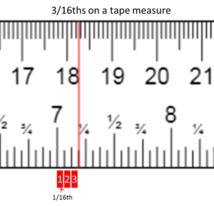 3/16 on tape measure