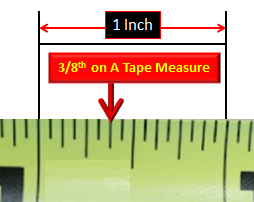 3/8 on a tape measure