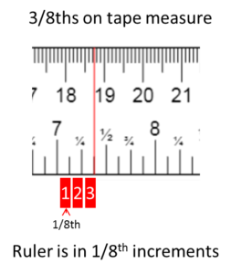 3/8 on tape measure