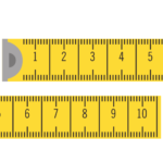 black and yellow flat tape measure clipart
