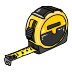black grey yellow tape measure clipart
